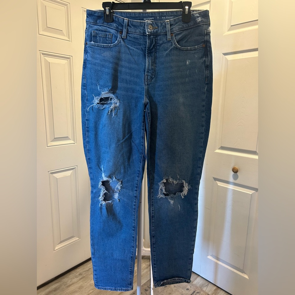 Blue Distressed Women's Jeans